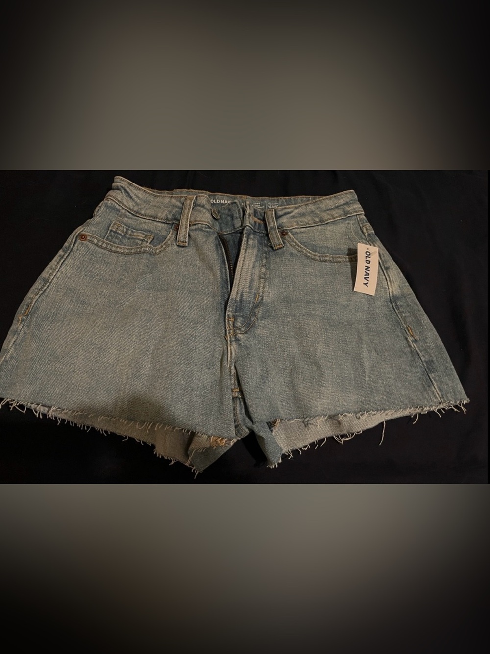 Old Navy Light Wash Denim Frayed Hem Cutoff Shorts